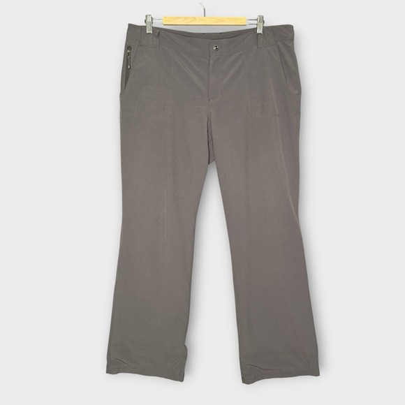 Eddie Bauer Gray Fleece Lined Pants Woman's Hiking Size 14 Outdoor Straight Leg - Picture 1 of 10